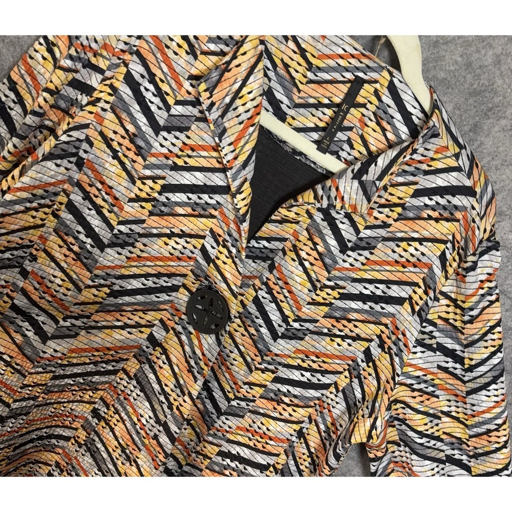 IC by Connie K Blazer Topper‎ Womens Sz L Multicolor Geometric Lined Stretch